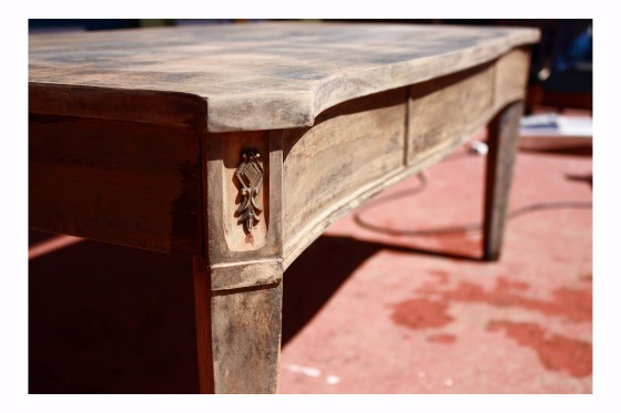 Bare wood antique coffee table